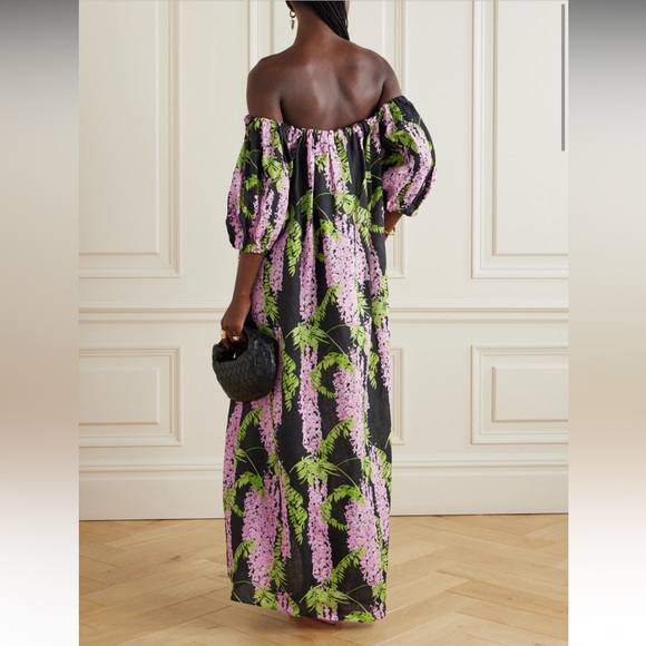 Bernadette Zaza Belted Off-the-shoulder Floral-print Linen Maxi Dress - Picture 5 of 5